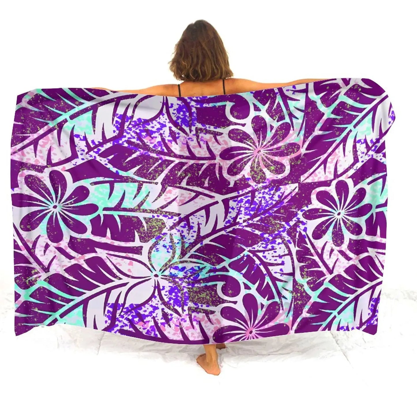 Hawaii Beach Resort Casual Elegant Sarong Shawl Swimsuit Scarf Sarong Seaside Ladies Sarong Polynesian Custom 2024 New - Seprincess