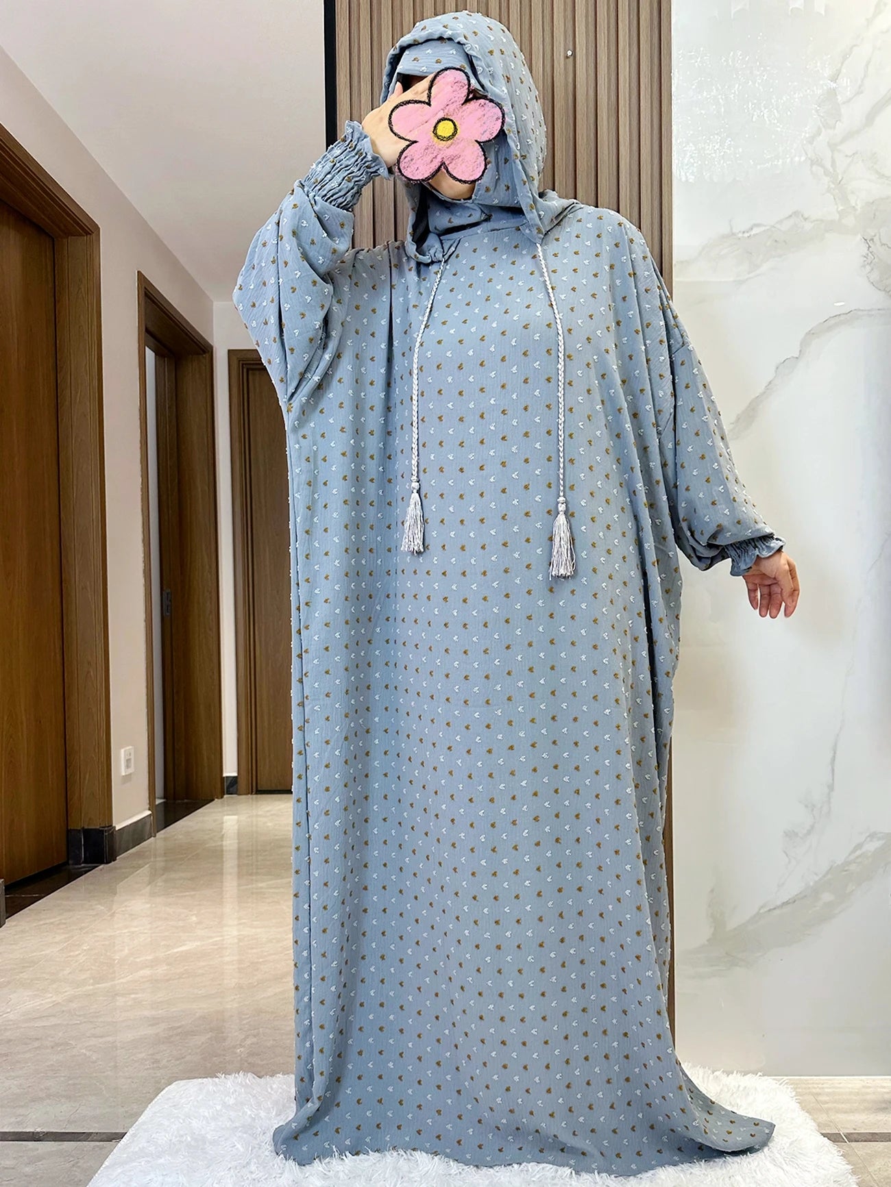 New Ramadan Muslim Two Hats Abaya Dubai Turkey Islam Prayer Clothes Solid Cotton Fabric Dresses Islam Women Dress Kaftan - Seprincess