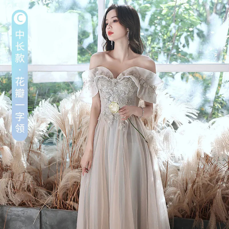 2024 Summer Light Gauze Bridesmaid Dress Women Sexy Wedding Party Gown Elegant Novelty Cheongsam Temperament Gentle Qipao - Seprincess