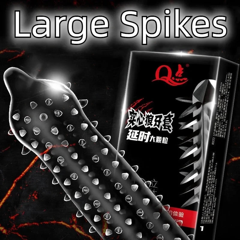 Large Dotted Condoms delay ejaculation 9D Spikes dots penis sleeve G Spot Sex Toys for Men Adults 18+ Sex Products Sexshop - Seprincess