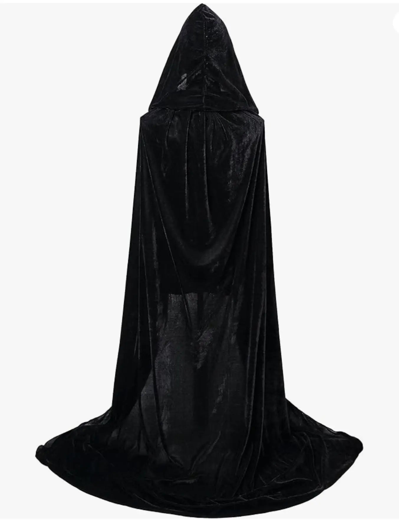 Halloween Pleuche Velvet Cloak Cape Hooded Medieval Costume Witch Wicca Vampire Halloween Cosplay Costume Cape for Christmas - Seprincess