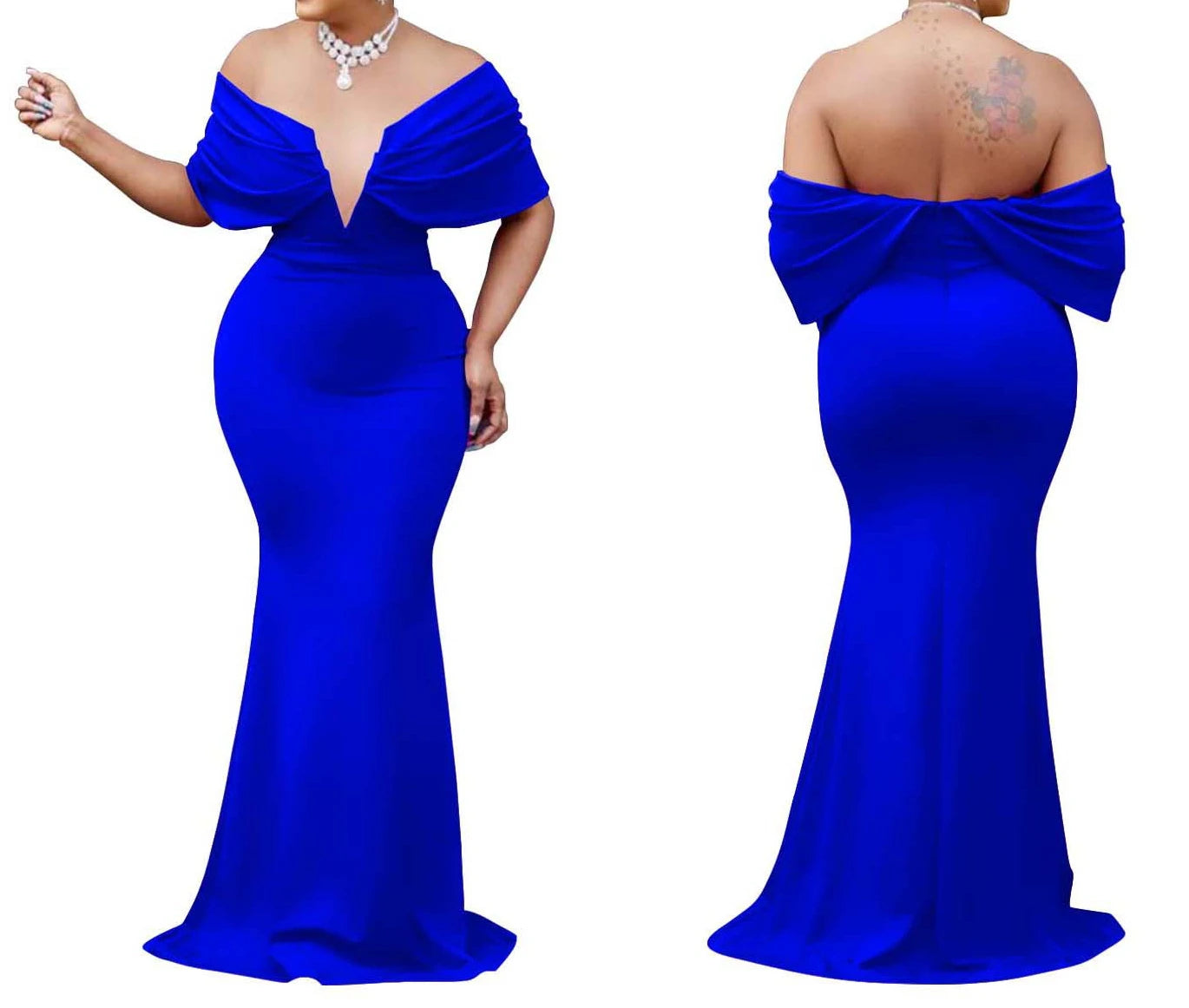 Women V-neck Off The Shoulder Elegant Party Dresses Woman Sleeveless Bodycon Maxi Dress Evening Vestidos Sexy Long Dresses HW198 - Seprincess