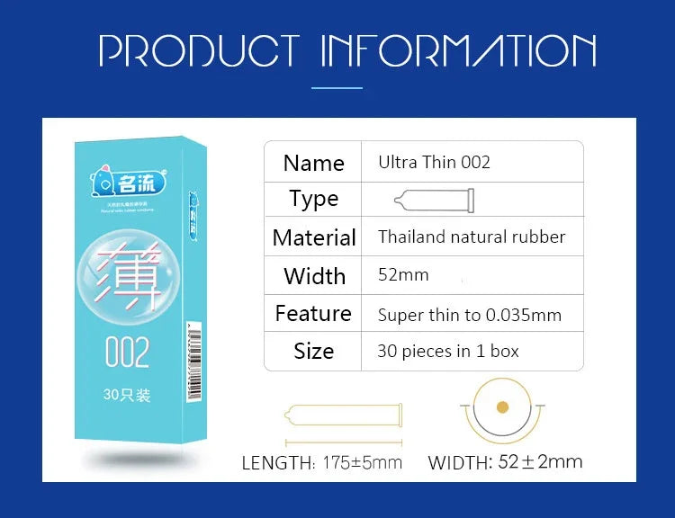 24/30pcs Super Ultra Thin Condoms Intimate Good Sex Products Condone Sex Product Natural Latex Penis Sleeve Long-lasting for Men - Seprincess