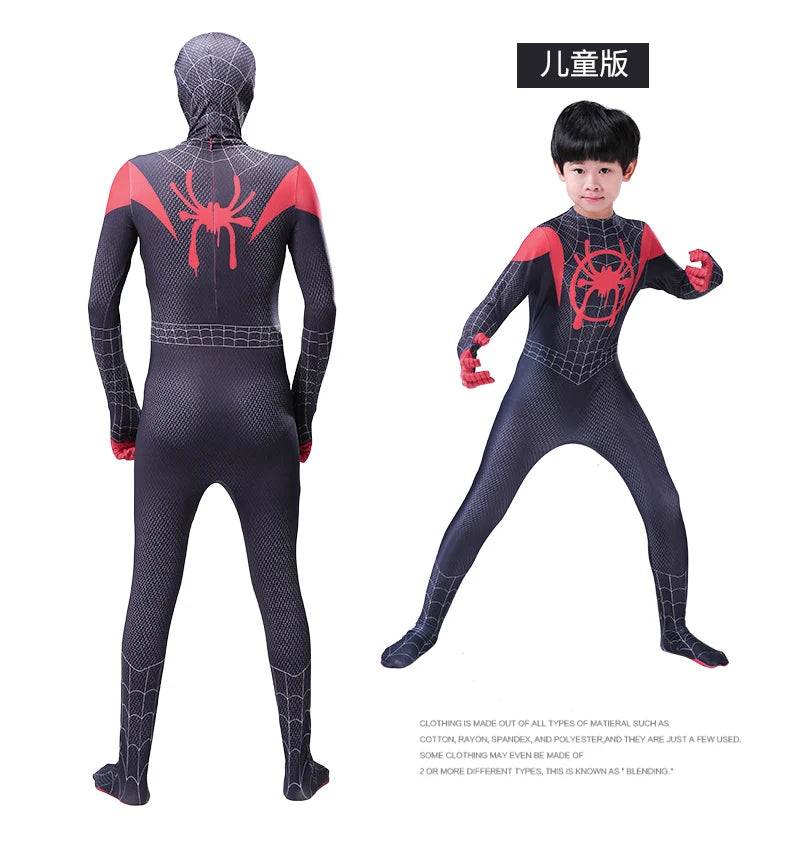 Child Spiderman Costume Peter Parker Bodysuit Halloween Boys Girls Play Movie Fan Cosplay Fantasy - Seprincess