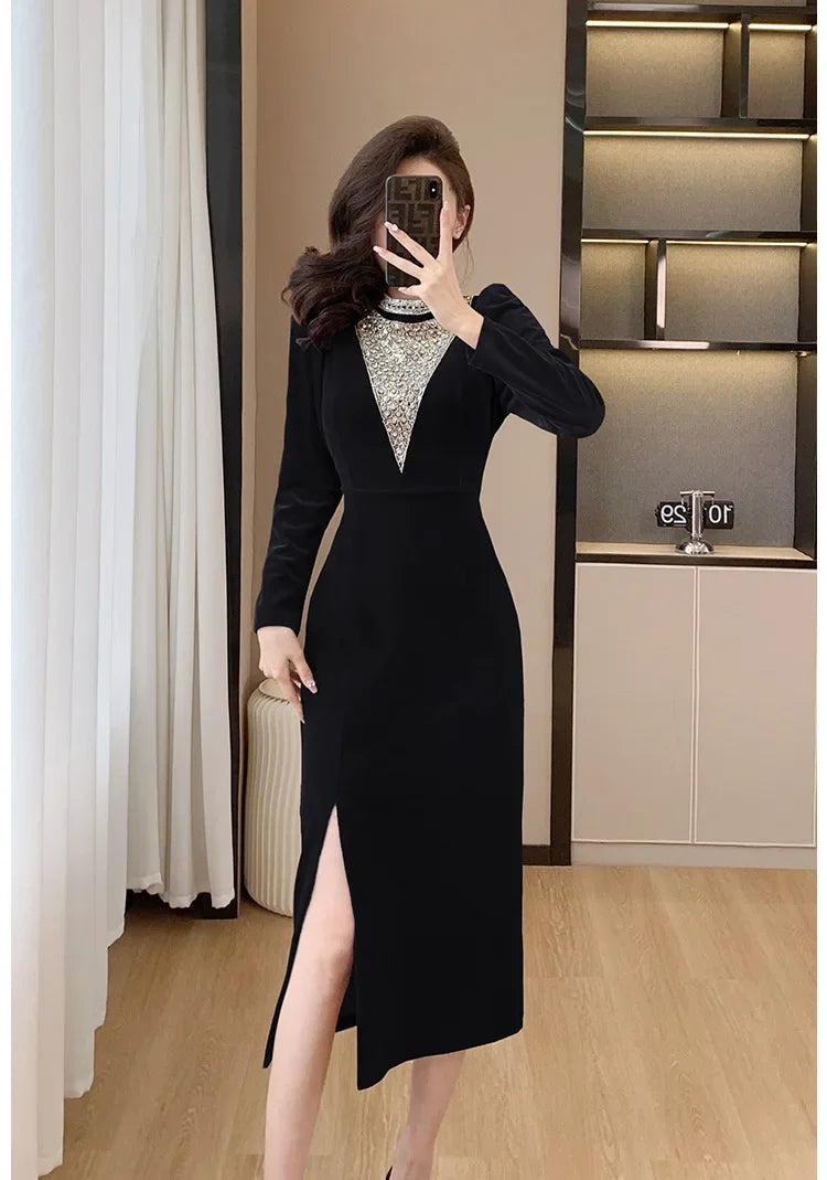 2024 Real-time Banquet Design Sensibility Heavy Embroidery Dress Yearly Hostess Warrior Gown New Year Dress