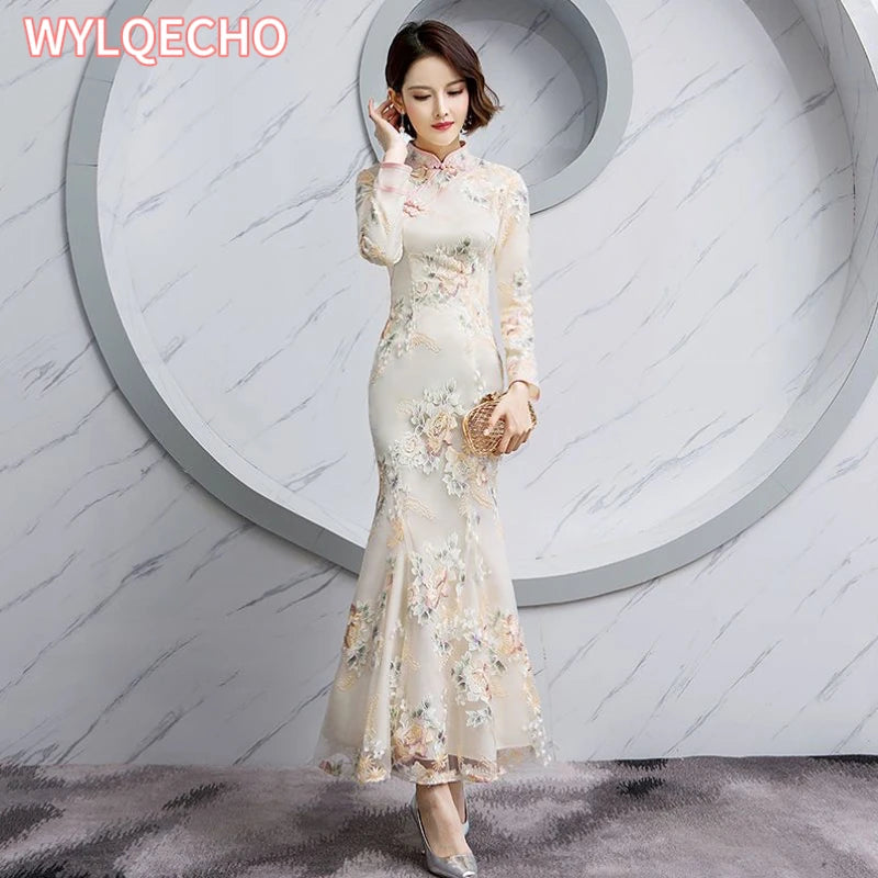 Party Women Dress Luxury China Style Elegant Banquet Long Qipao Oriental Female Wedding Slim Prom Cheongsam Gowns Vestido S-4XL - Seprincess