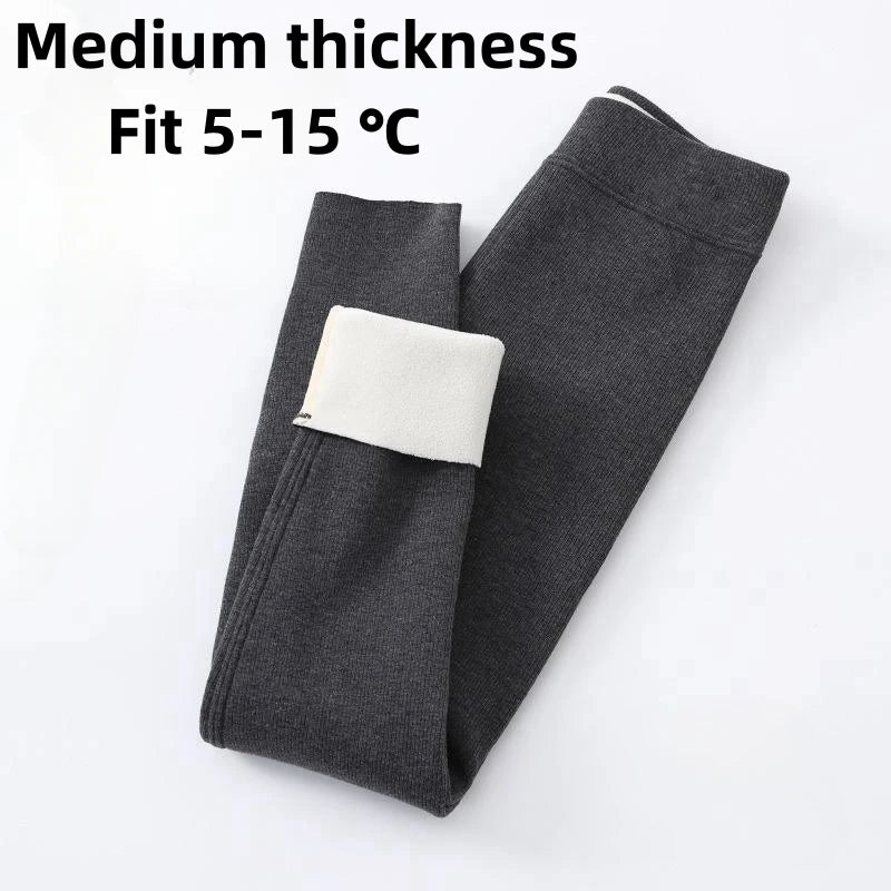 Ribbed Autumn Winter Girls Leggings Cotton Trousers Kids Pants Warm Fleece Pant Elastic Black Gray Solid Children Leggings