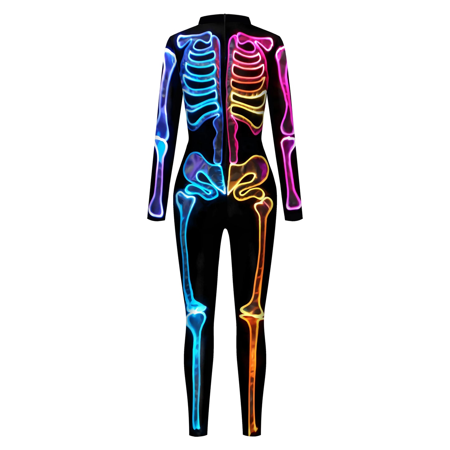 ZAWALAND Zentai Women Kid Outfits Hallowen Skeleton Bodysuit Carnival Party Cosplay Costume Parent-child clothing Jumpsuits - Seprincess