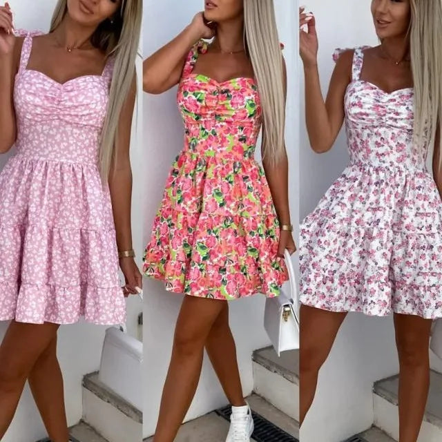 Women Summer Dress Sexy Strapless Bow Tie Vacation Boho Beach Short Sweet Dresses Vestidos Backless Elegant Dresses ワンピース　レディース - Seprincess