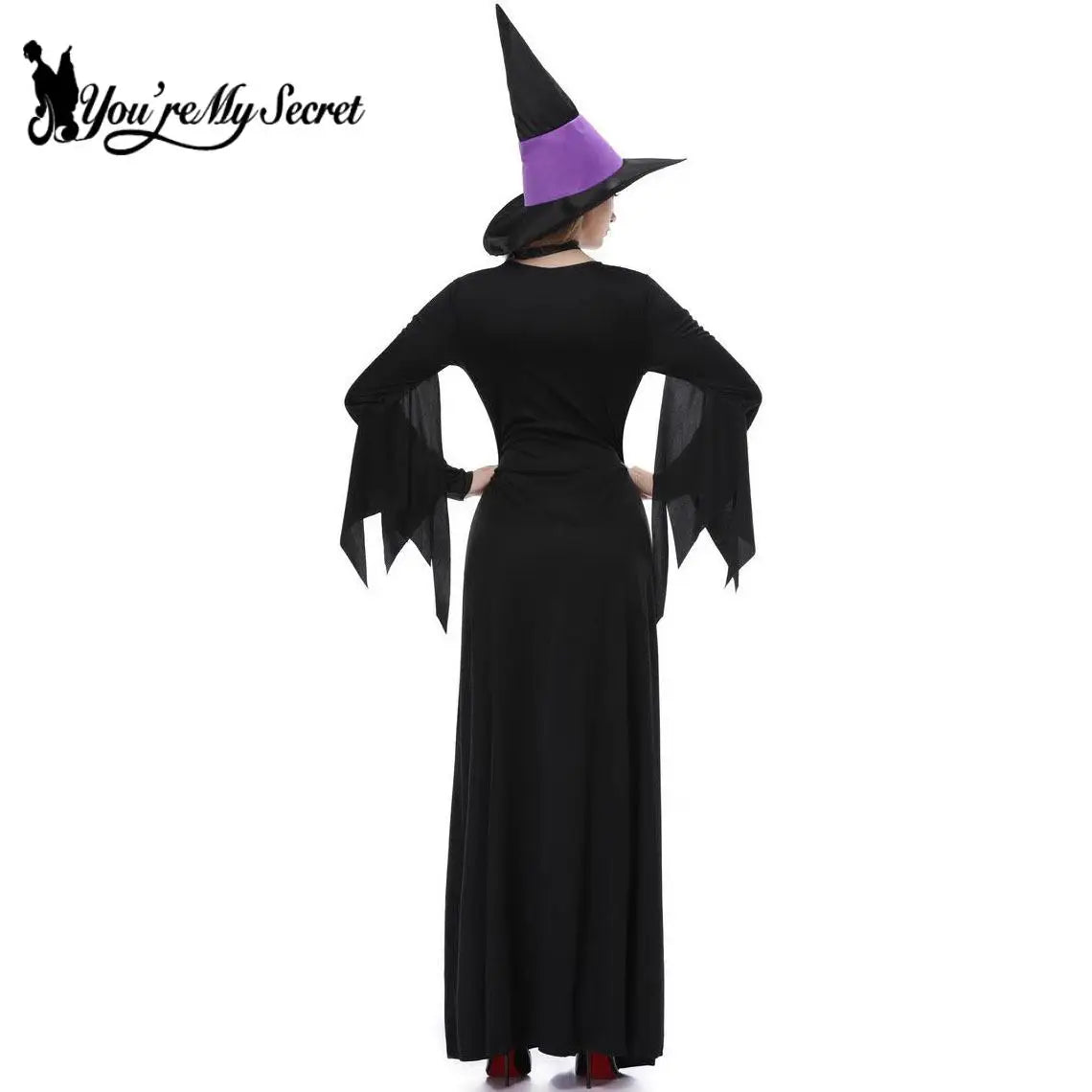 [You're My Secret] Halloween Witch Costumes for Women Adult Fantasy Vampire Witch Dress Up Carnival Performance Cosplay Dress - Seprincess