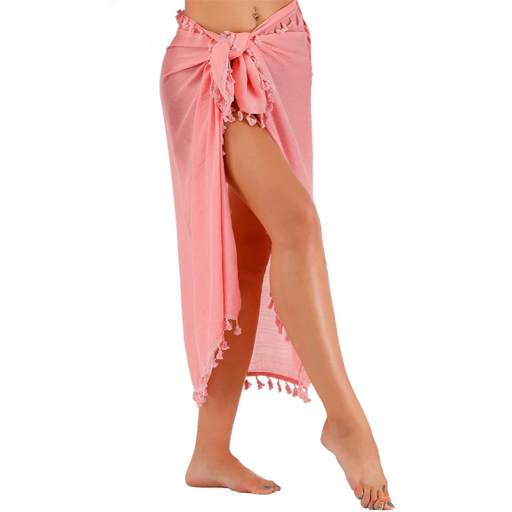 Women Sarongs Beach Wrap Sun Protection Solid Color Quick-drying Chiffon Bikini Cover Up For Beach Party - Seprincess