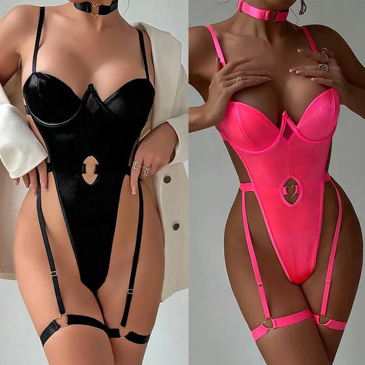 Bodysuit Tight fishbone suspender deep V jumpsuit swimsuit sexy lingerie new 2024 sexy adult womens clothing body sexy - Seprincess