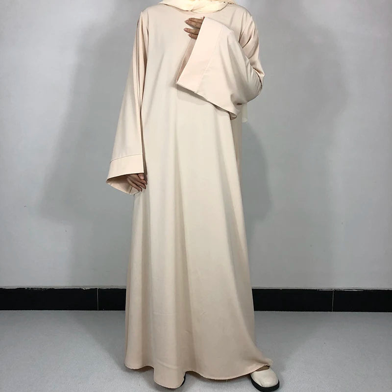 15 Colors Basic Plain Nida Abaya With Free Belt High Quality Muslim Women Modest Simple Dress EID Ramadan Islamic Clothing - Seprincess