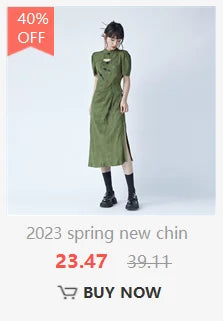 2024 new chinese style women casual daily loose cheongsam dress young lady spring summer fashion cheongsam vestido qipao dress - Seprincess