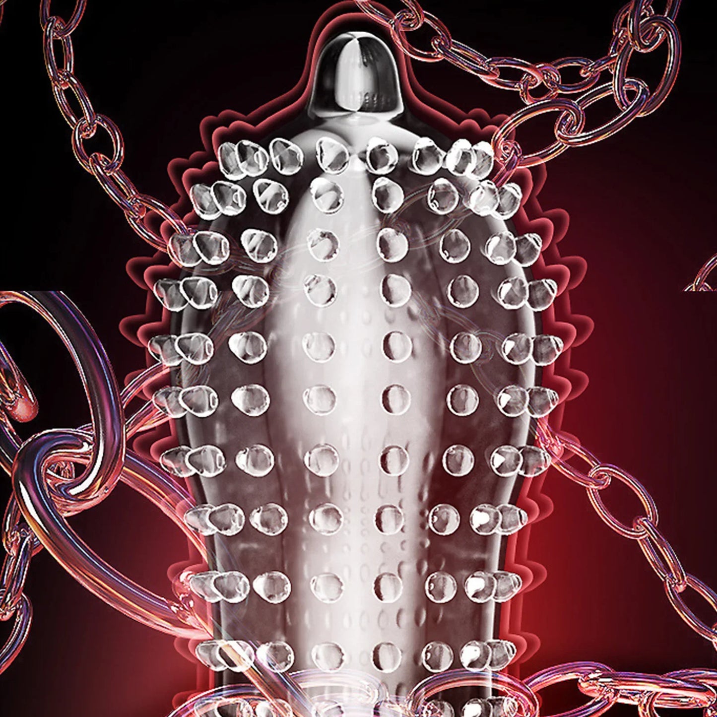 Ultra Stimulation Spikes Condoms Longer Lasting Latex Condoms with 9D Particles for Men 18+ Big Dots Penis Sleeve Adult Sex Toys - Seprincess