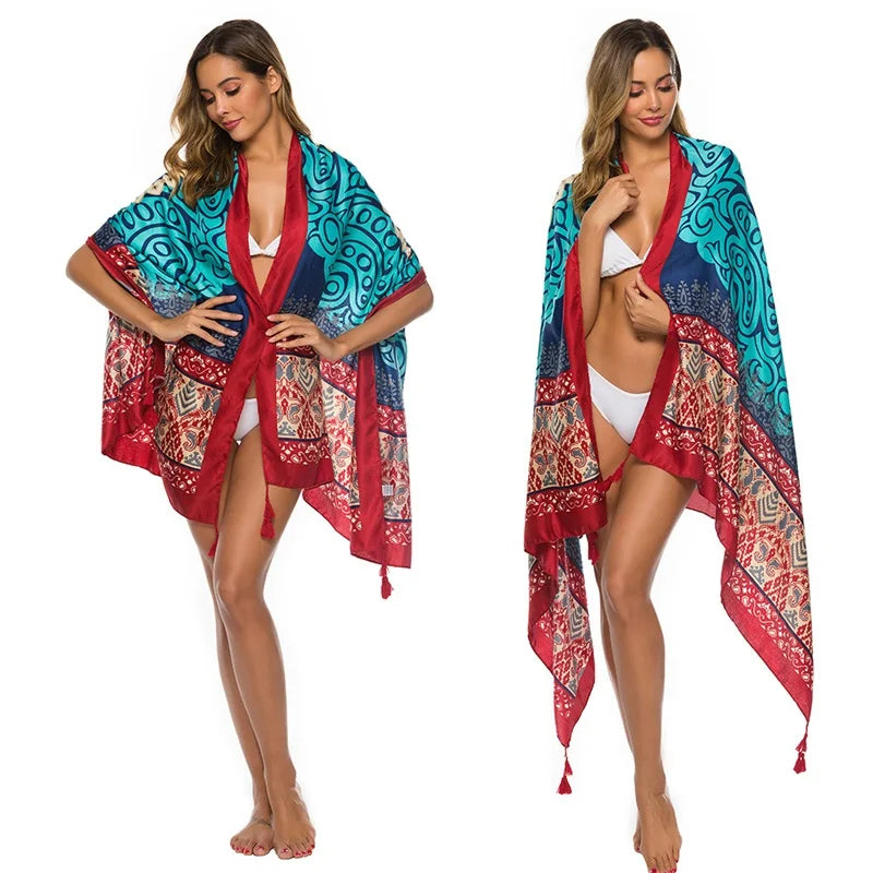 2018 New 90x180cm Twill cotton Pareo Beach Cover-Ups Women Large Beach Dress Bikini Bathing Swimwear Cover Up Sarong Wrap Scarf