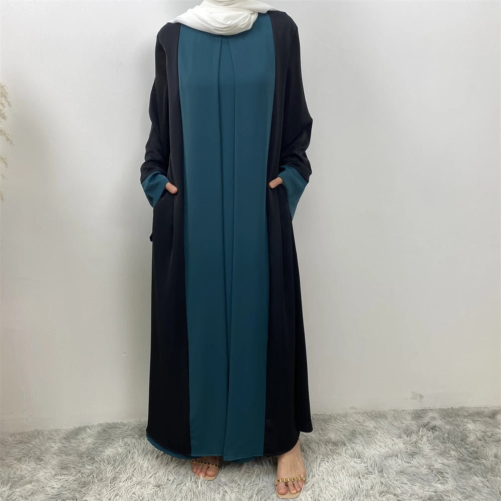 Ramadan Eid Muslim Abaya Dubai Luxury Splicing Fake Two Pieces Abayas For Women Kaftan Modest Dress Islam Caftan Marocain Femme - Seprincess