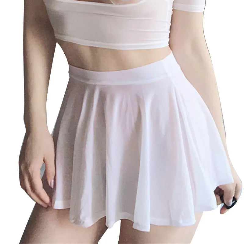 Summer Women's Skirts Sexy Mini Pleated Skirts Sexy Club Outfits for Women Girl Korea Black  Y2k A-line Stretchy Skirt - Seprincess