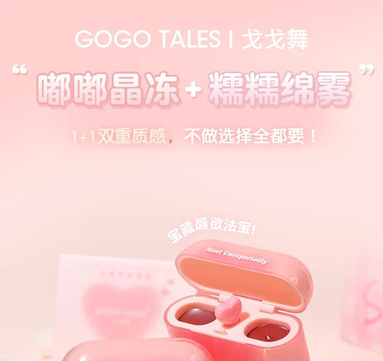 GOGO TALES Double Lip Gloss Mirror Finish Nude Color Korean Lipstick Matte Non-Sticky Lip Mud Long-Lasting Vegan Makeup - Seprincess