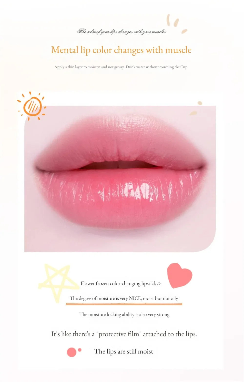 Flower Transparent Lipstick Lasting Moisturizer Crystal Jelly Lipsticks Temperature Color Changing Waterproof Lip Balm - Seprincess