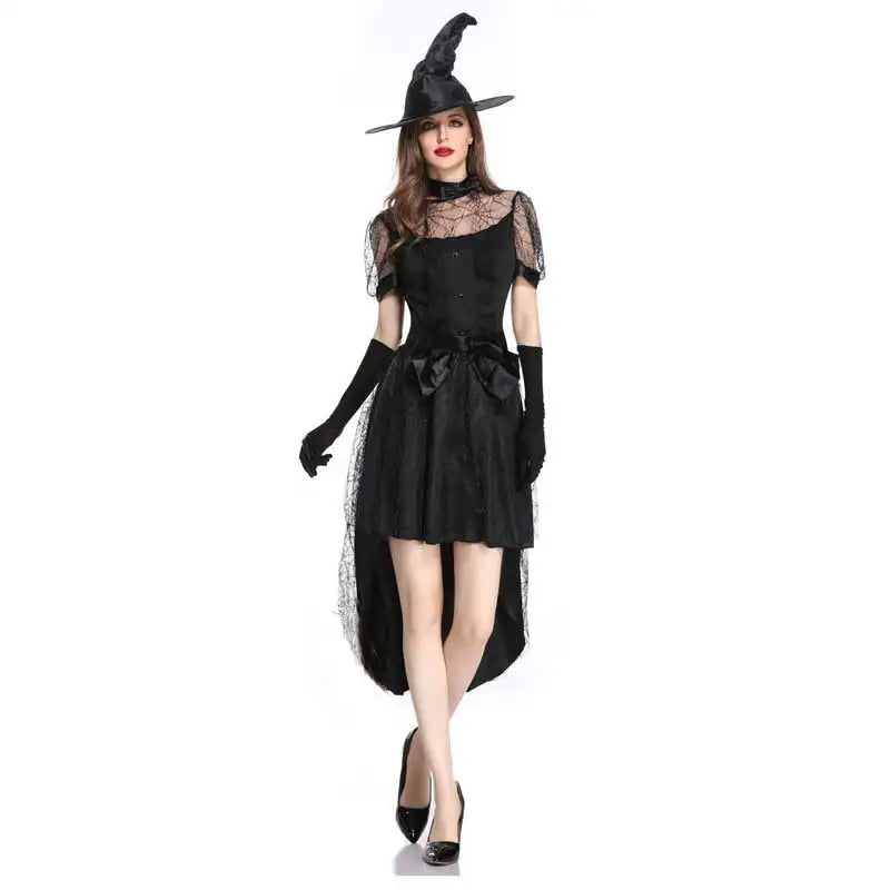 Witch Costume Women Fancy Dress Witch Wizard Cosplay Clothes Long Dress For Adult Elder Girls Halloween Costume - Seprincess