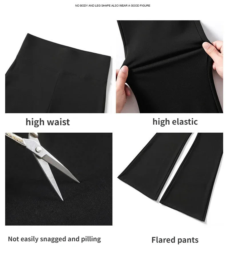 Women High Waist Slim Flared Pants Solid Sexy Leggings High Elastic Hip Liftting Pants Outdoor Trainning Fashion Yoga Tights