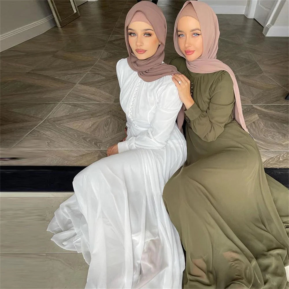 2024 Summer Modest White  Muslim Dubai Luxury Abaya Palestine Dresses Islam Eid Clothing Vestidos Para Mujer Elegantes Fiesta - Seprincess