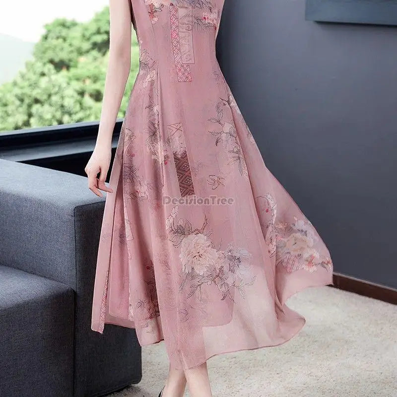 modern cheongsam dress women floral qipao chinese flower qipao party vintage ao dai dress elegant party dress oriental qipao - Seprincess