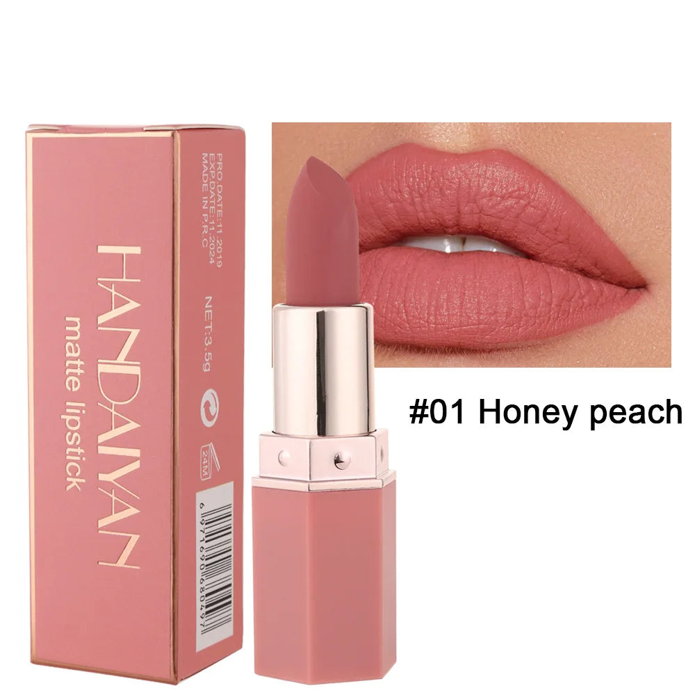 HANDAIYAN 6 Colors Matte Lipstick Beauty Lip Gloss LippenstiftTinted Balm 24 Hours Waterproof Free Shipping Makeup - Seprincess