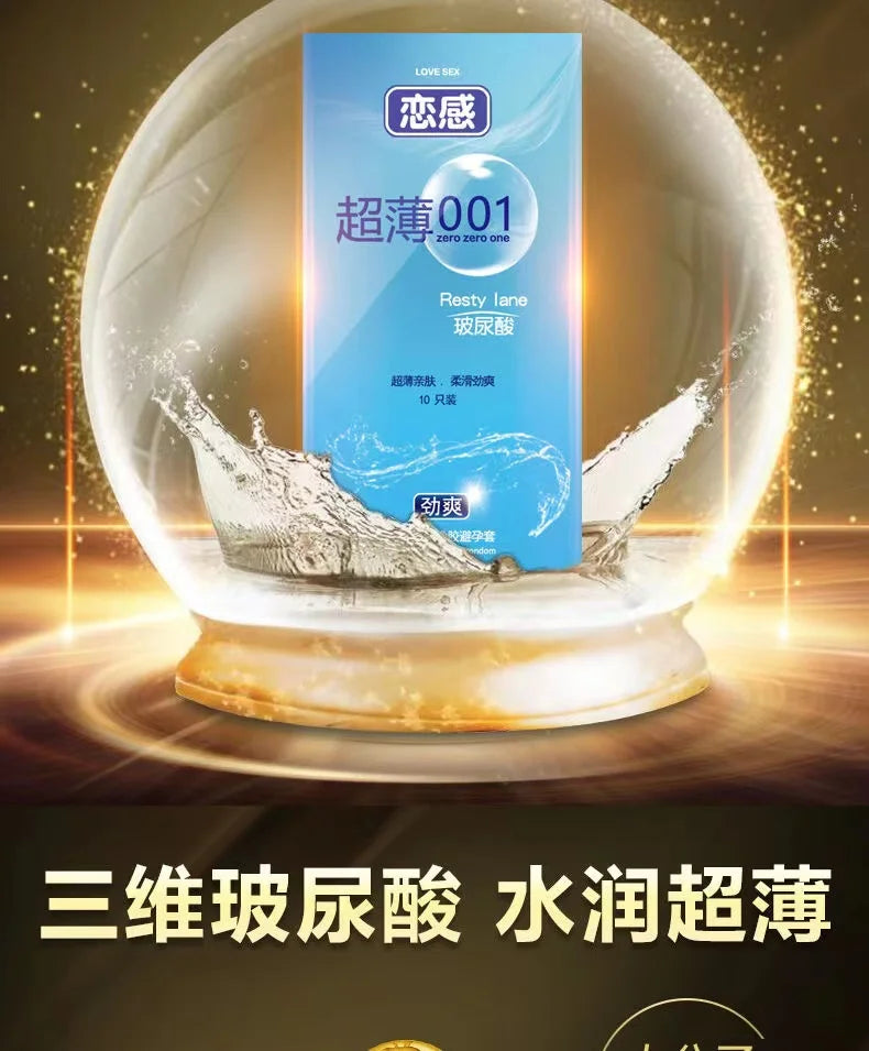 Ultra Thin Condoms Long-lasting For Men Sex Ejaculation Delay Latex Condom Hyaluronic Acid 0.01 Penis Sleeve For Adults Sex Love - Seprincess