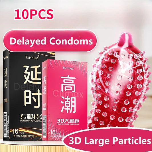 10PCS 3D Large Particles Condoms for Men Penis Sleeves Granular Stimulation Women G Spot Sex Toy Safe Contracepation Sex Product - Seprincess