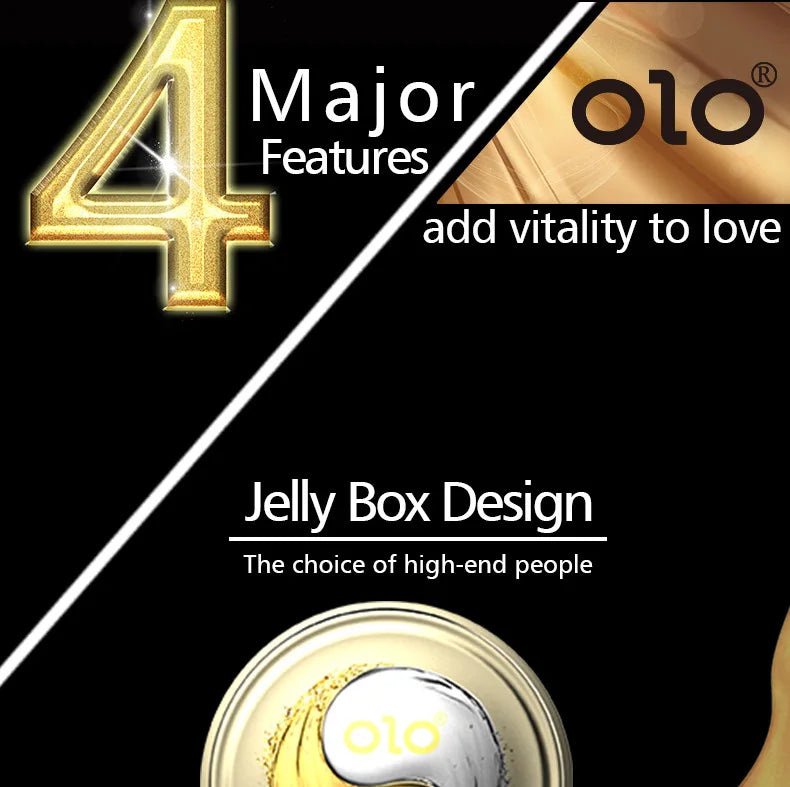 OLO Ultra Thin Condom 0.01 Feeling Penis Sleeve Hyaluronic Acids Rubber Latex Ejaculation Delay Condoms Intimate Sex Toy Product - Seprincess