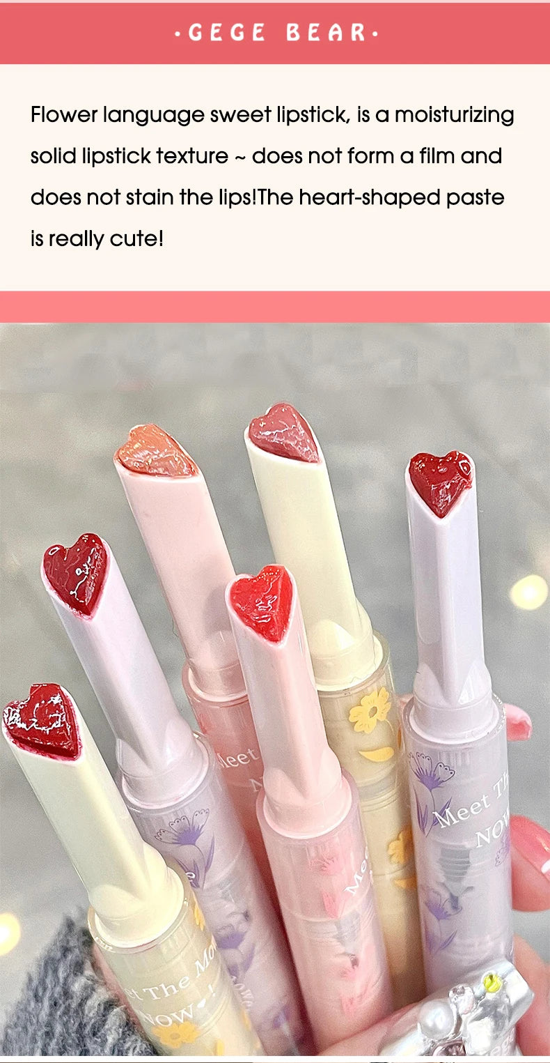 Gege bear flower words honey lipstick moisturizing mirror gloss jelly love lipstick lipstick pen - Seprincess