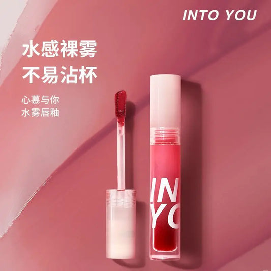 INTO YOU Beauty Water Mist Lip Glaze Lasting Non-stick Cup Matte Mousse Lipstick Natural Nude Color Sexy Lips Makeup Maquiagem - Seprincess