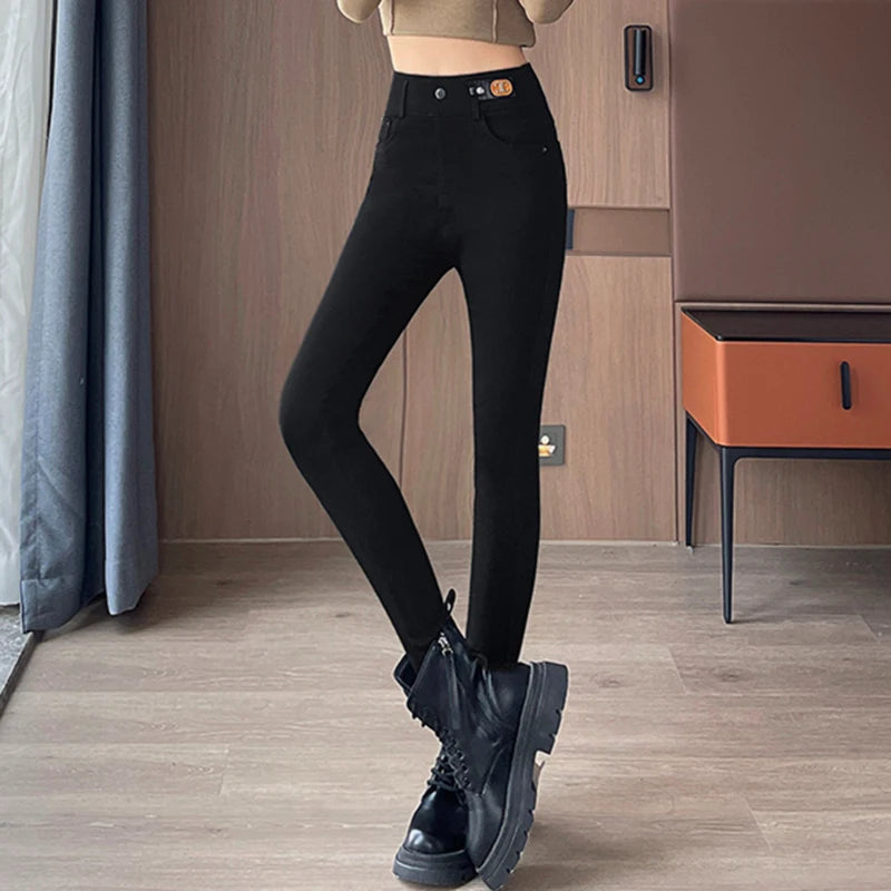 High Waisted Slim Small Leg Denim Jeans For Women New Black Gray High Stretch Pencil Pants Classic High Quality Brand