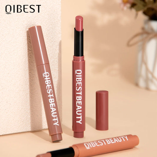 QIBEST Matte Lipstick Pen Lip Balm Moisturising Long Lasting Sexy Lip Tint Non-Stick Cup Sculpting Lipstick Lipliner Lips Makeup - Seprincess