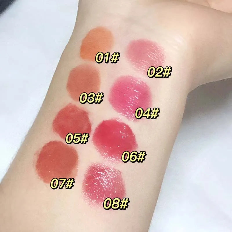 8 Colors Jelly Lipstick Moisturizing Mirror Water Light Solid Lip Gloss Glass Tea Red Brown Lip Glaze Tint Makeup Cosmetics New - Seprincess