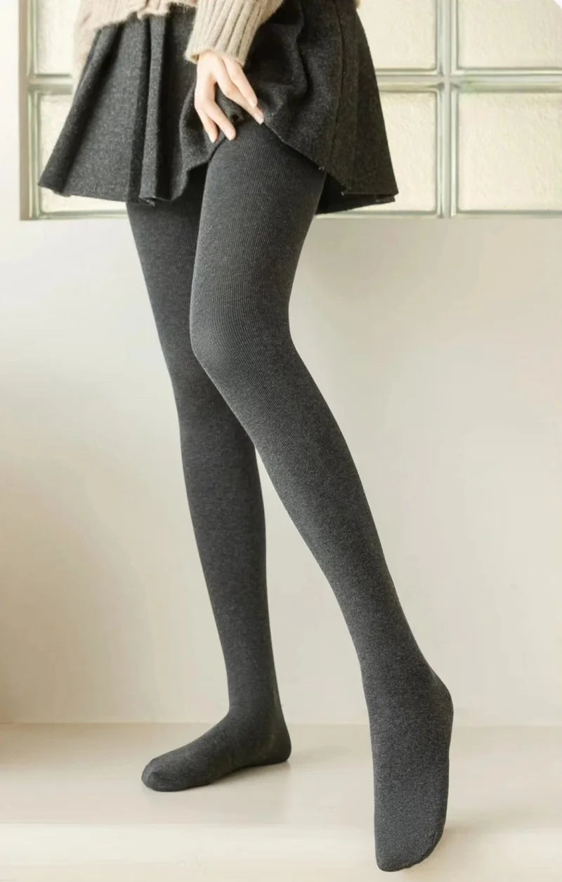 Women Velvet Thick Pantyhose Vertical Stripe Leggings Winter Slimming Cotton Female Leggings Warm Stocking Woman Tights Hosiery