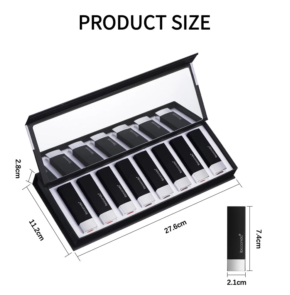 8Pcs/Set Velvet Matte Lipstick Set Long Lasting Waterproof Creative Piano Box Design Nude Red Batom Makeup Cosmetic Gifts - Seprincess