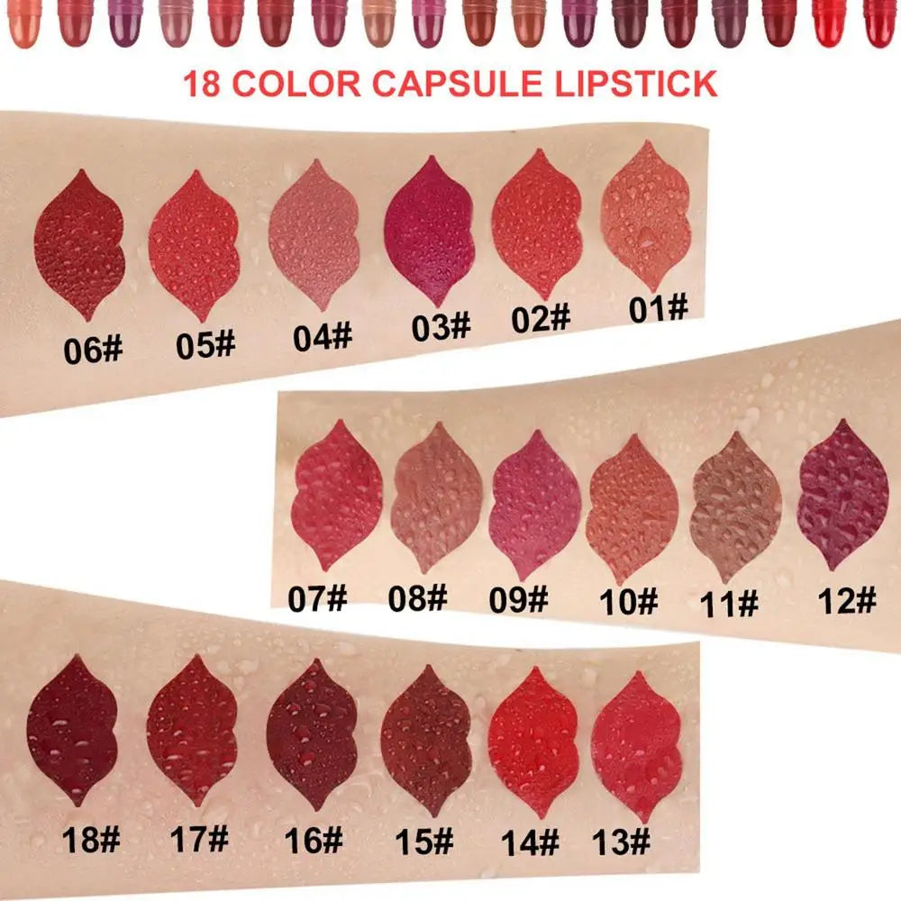 Pills Lipstick  6/10/18 Colors Long Lasting Pill Lipstick Cute Waterproof Non-Fading Lipstick Velvet Matte Lipstick Set - Seprincess