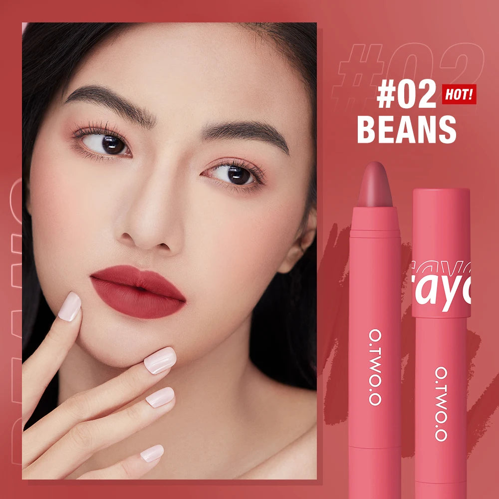 O.TWO.O Hot 6 Colors Lipstick Pencil Matte Velvet Lip Liner Waterproof Smudge Proof Lip Stick Pen Stick Women Makeup - Seprincess