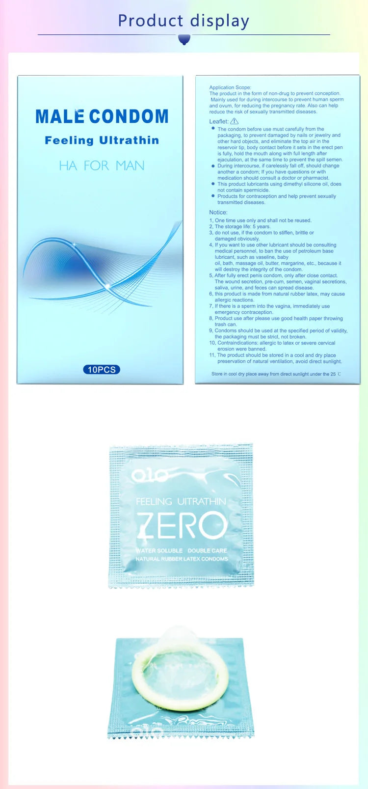 OLO 0.01 Ultra Thin Condoms For Men Long Sex Ejaculation Delay Ice Hot Feeling Latex Condom Penis Sleeve Sex Toys For Adults 18 - Seprincess