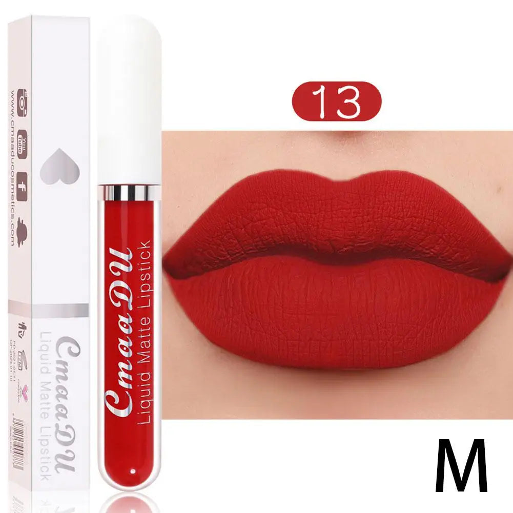 18 Color Waterproof Liquid Matte Lipstick Long Lasting Sexy Red Moisturizing Lip Gloss Velvet Non-Stick Lip Tint Makeup Cosmetic - Seprincess