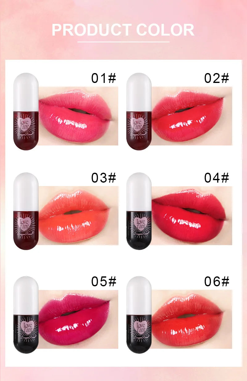 Dragonranee Lip Dye Liquid Lip Glaze Cute Waterproof Non-Stick Liquid Lipstick 6 Colors Available - Seprincess