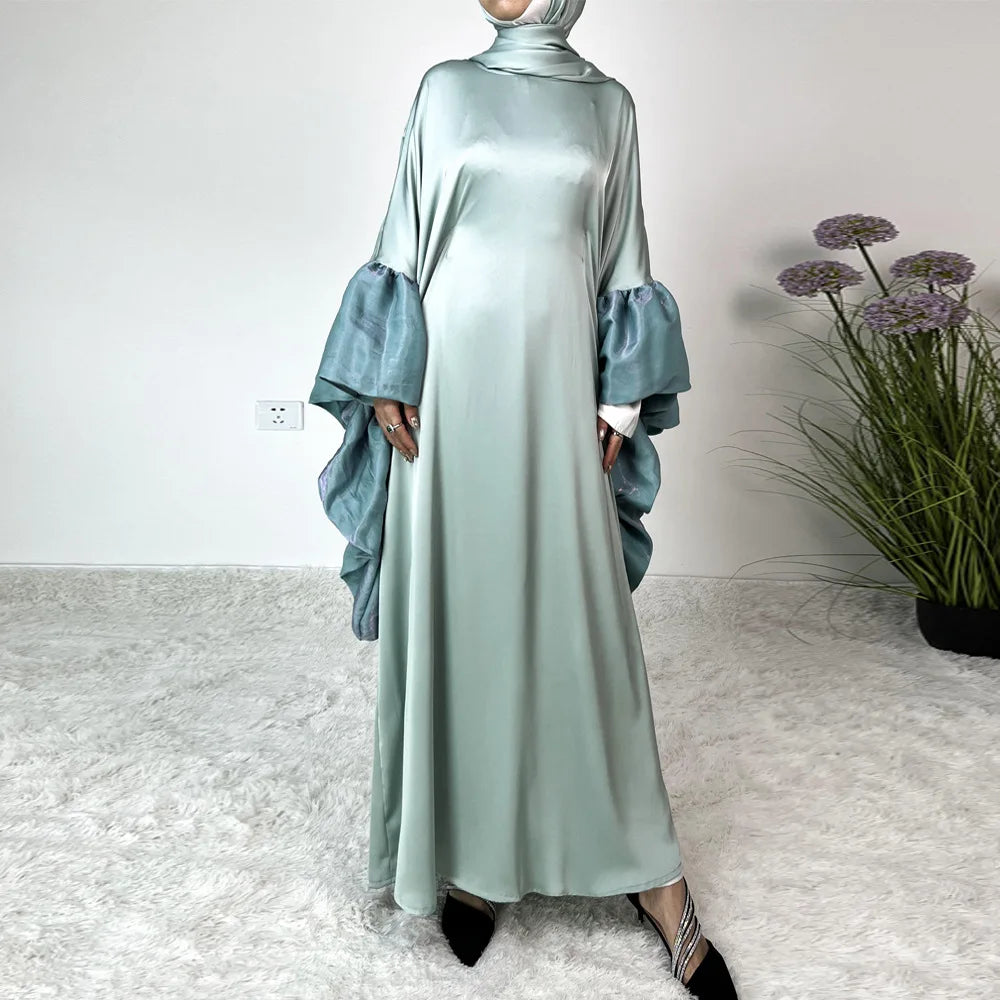 Shiny Butterfly Sleeve Abaya Muslim Party Long Dress Summer Abayas for Women Dubai Luxury Turkey Islam Clothes Kaftan Robe 2024 - Seprincess