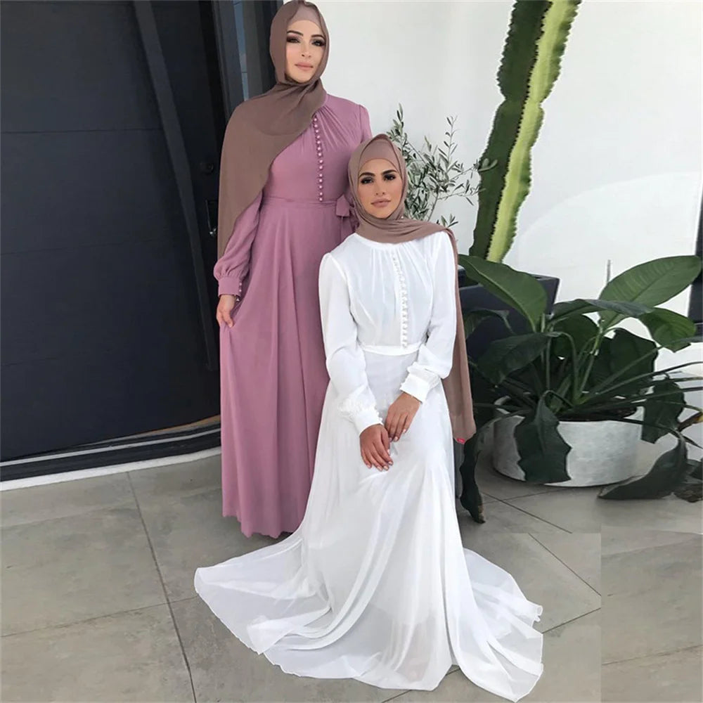 2024 Summer Modest White  Muslim Dubai Luxury Abaya Palestine Dresses Islam Eid Clothing Vestidos Para Mujer Elegantes Fiesta - Seprincess