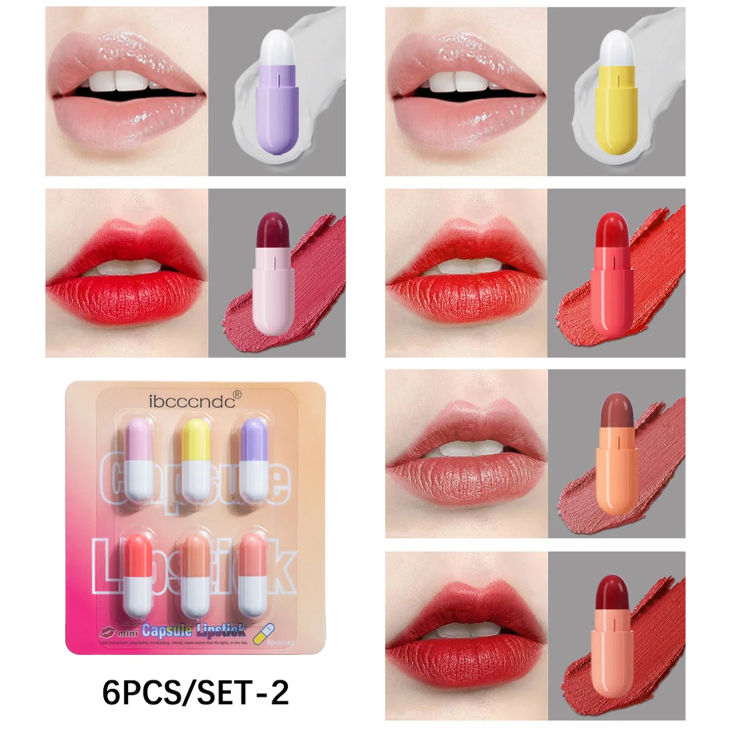 Pills Lipstick  6/10/18 Colors Long Lasting Pill Lipstick Cute Waterproof Non-Fading Lipstick Velvet Matte Lipstick Set - Seprincess