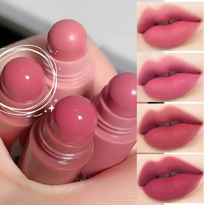 4 Colors 2 in 1 Matte Nude Pink Lipstick Pen Set Matte Velvet Lip Liner Pencil Waterproof Long Lasting Natural Lip Tint Cosmetic - Seprincess