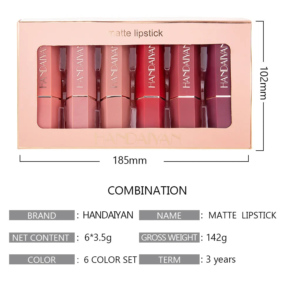 Nude Matte Lipstick Velvet Lipsticks Waterproof Long Lasting Non-stick Cup Lip Stick Not Fading Sexy Red Pink Makeup Cosmetics - Seprincess