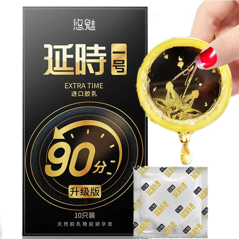 10pcs Lasting Plus Condom Sex Toys For Adult Men Delayed Ejaculation Penis Sleeves Ultra Thin Rubber Condoms Hotel Sex Products - Seprincess